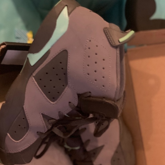 Jordan’s Teal & Gray Classic kids size 3 - Picture 3 of 4